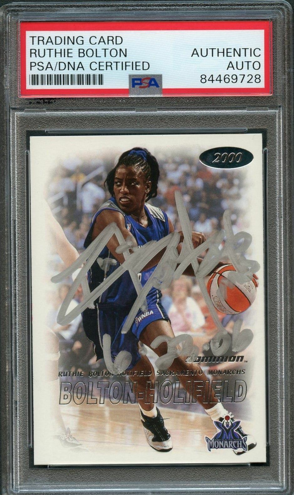 2000 SkyBox Dominion #35 Ruthie Bolton-Holifield Signed Card AUTO PSA/DNA Slabbe