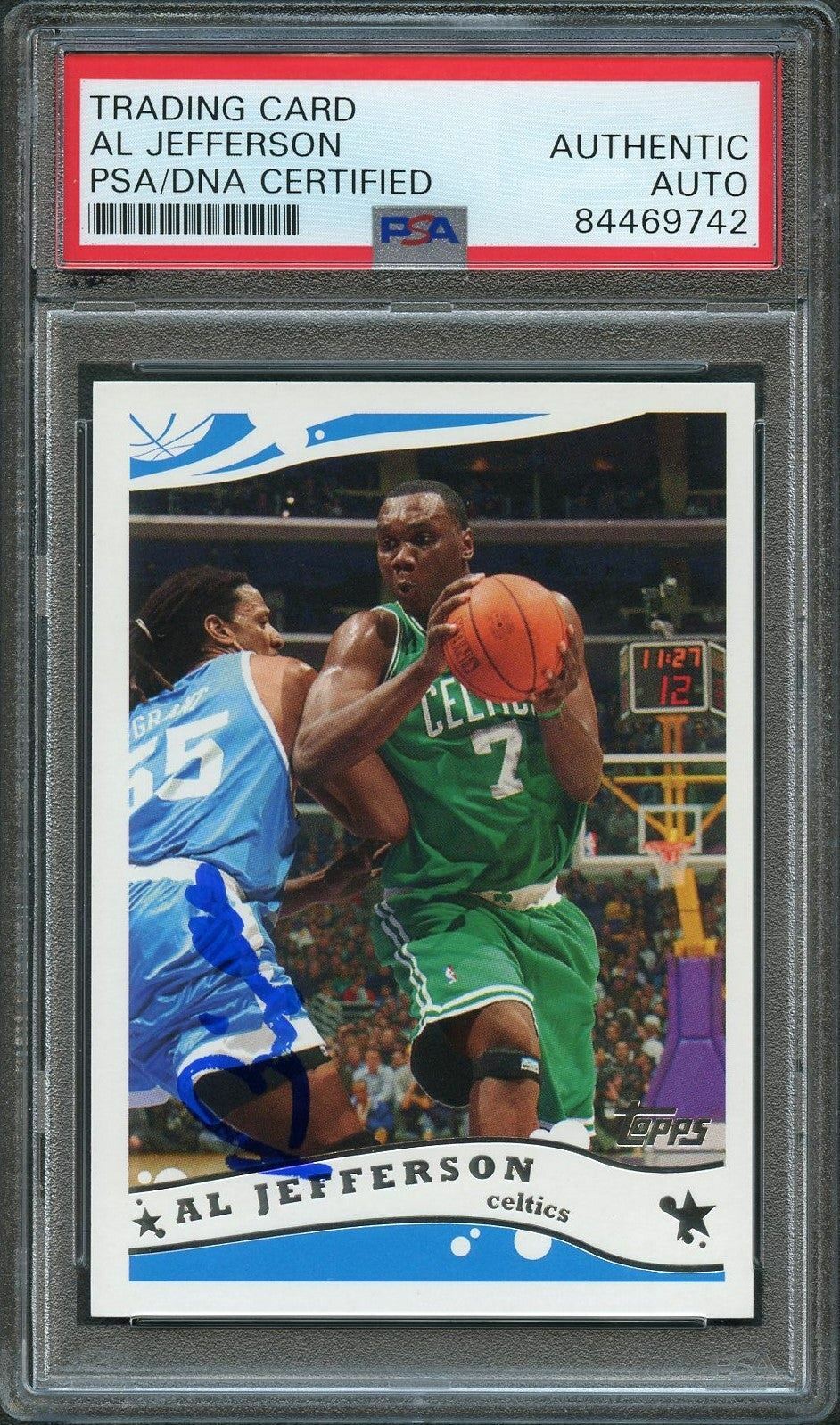 2005-06 Topps #105 Al Jefferson Signed Card AUTO PSA Slabbed Celtics