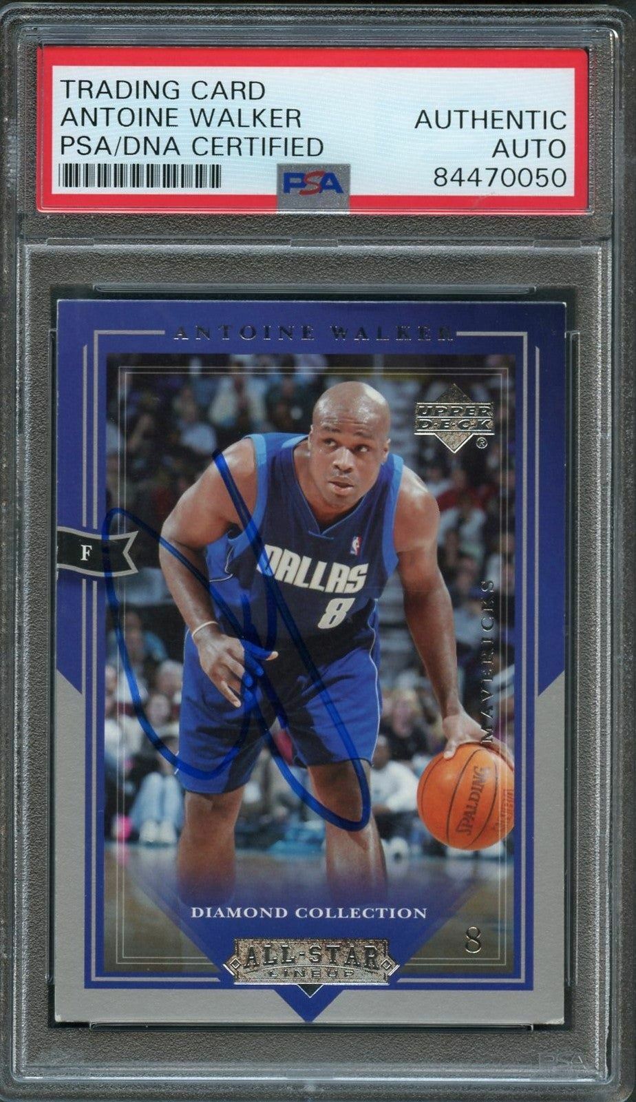 2004-05 Upper Deck All-Star Lineup #17 Antoine Walker Signed Card AUTO PSA Slabb