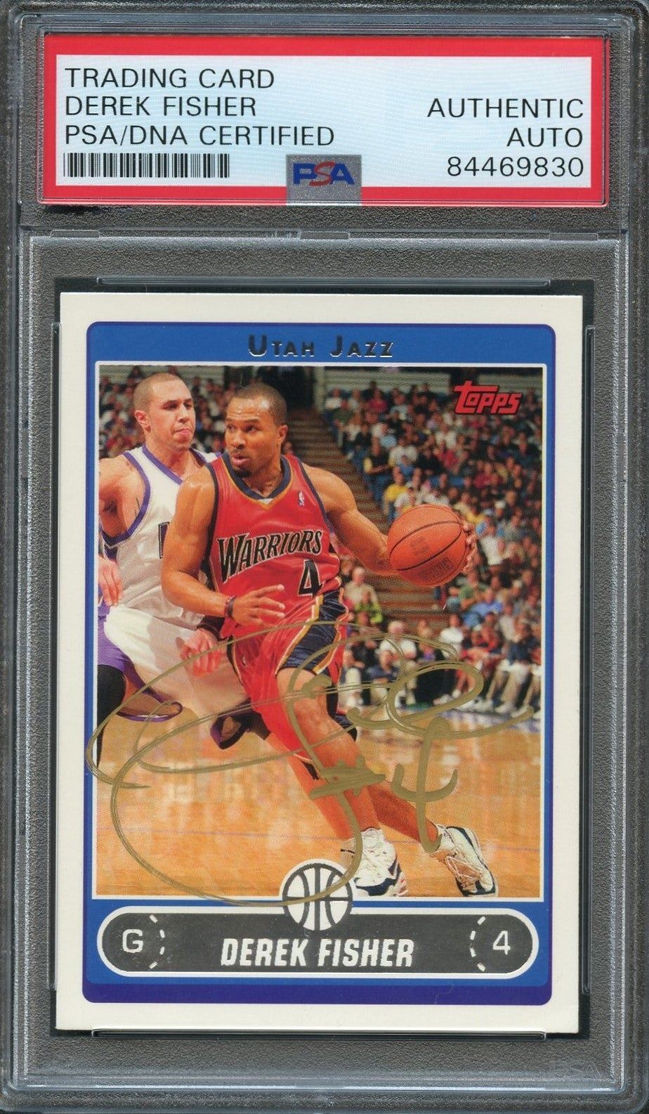 2006 Topps #138 Derek Fisher Signed Card AUTO PSA Slabbed Warriors