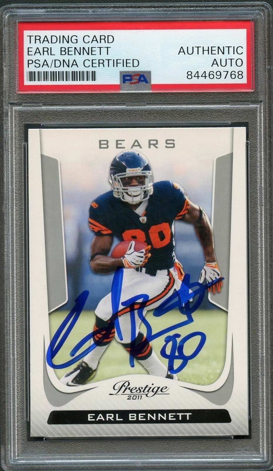 2011 Panini Prestige #34 Earl Bennett Signed Card PSA Slabbed Auto Chicago Bears