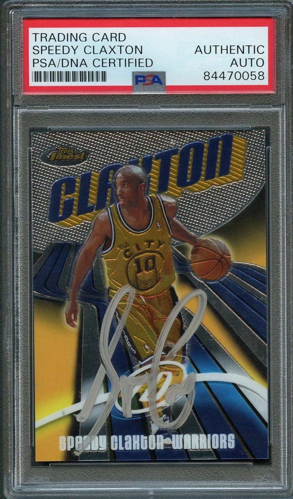 2003-04 Topps Finest #21 Speedy Claxton Signed Card Auto PSA Slabbed