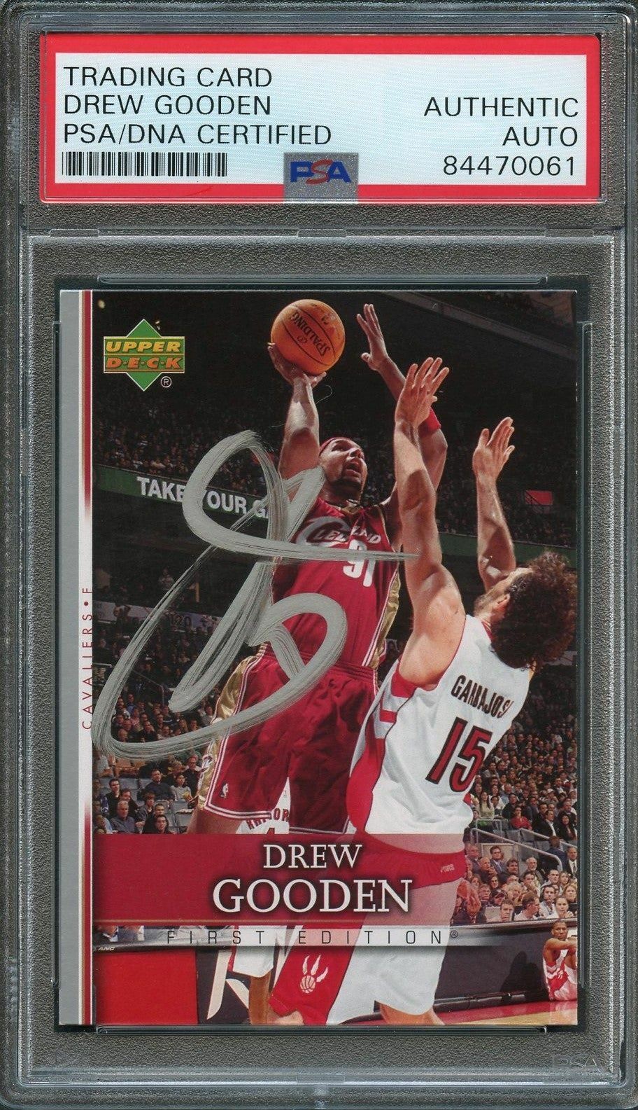 2007-08 Upper Deck First Edition #121 Drew Gooden Signed Card AUTO PSA/DNA Slabb