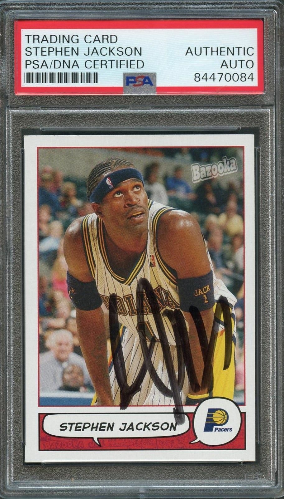 2004-05 Topps Bazooka #26 Stephen Jackson Signed Card AUTO PSA Slabbed Pacers