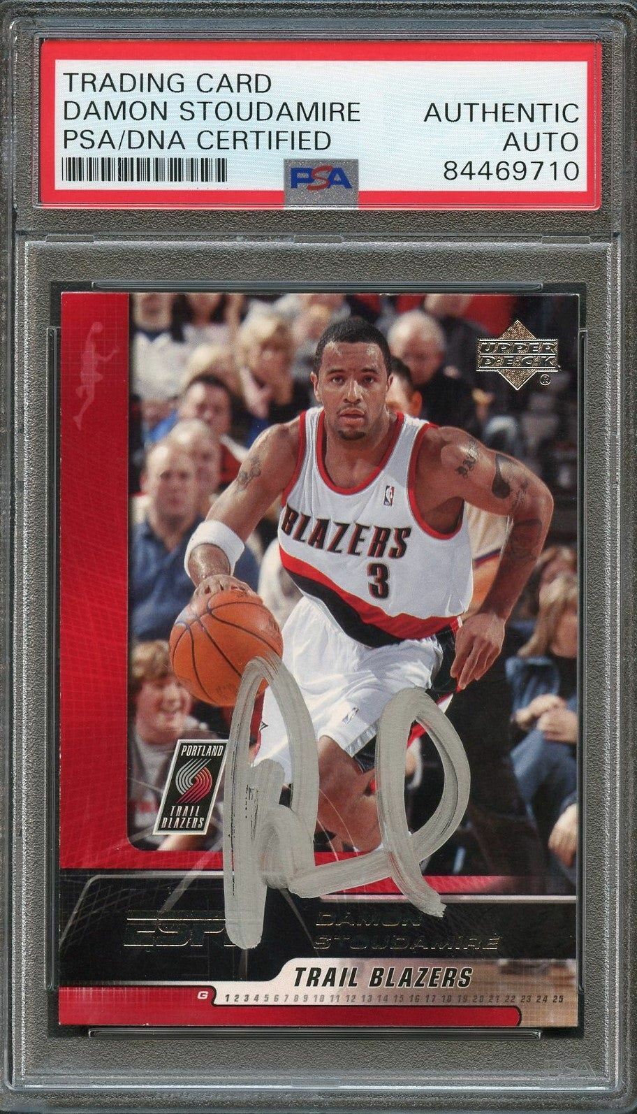 2005-06 UPPER DECK ESPN #70 DAMON STOUDAMIRE SIGNED CARD AUTO PSA SLABBED COLLECTIBLE MEMORABILIA