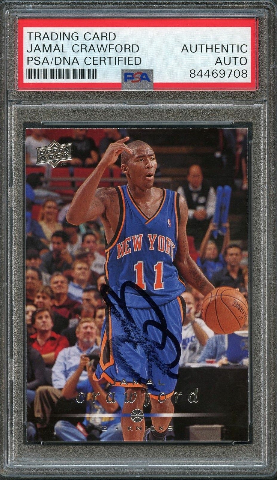 2008-09 Upper Deck #122 Jamal Crawford Signed Card AUTO PSA Slabbed Knicks