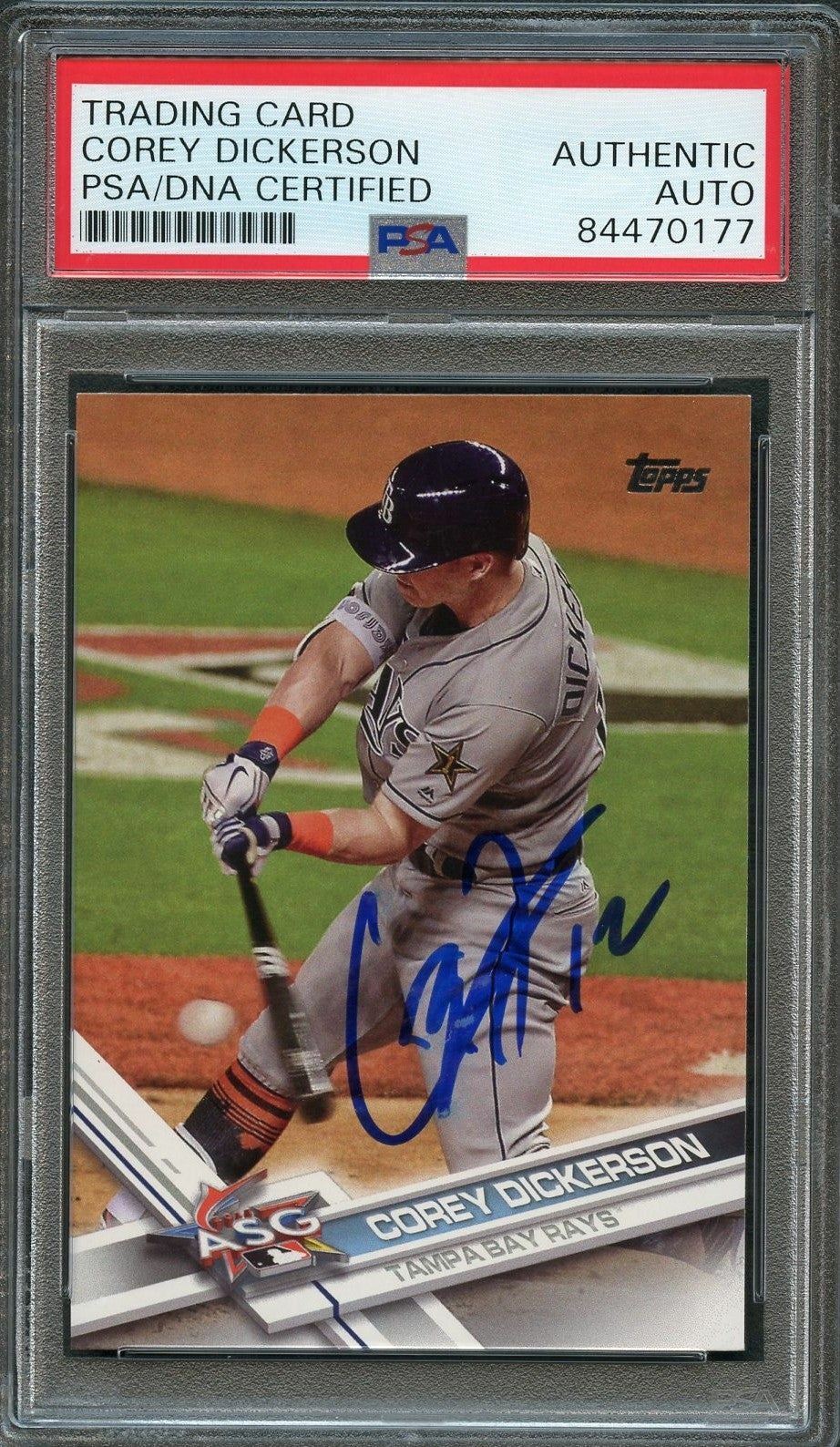 2017 Topps Update Series #US157 Corey Dickerson Signed Card PSA Slabbed Auto Ray
