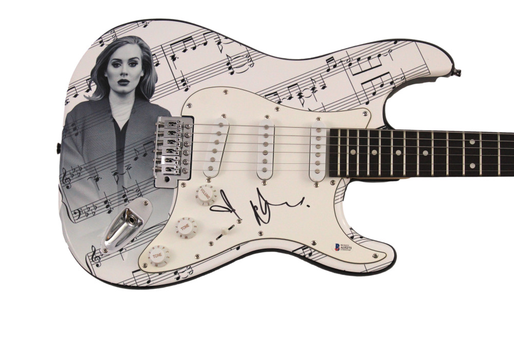 ADELE ADKINS SIGNED AUTOGRAPH CUSTOM ELECTRIC GUITAR - 19 21 25 30 BECKETT LOA
