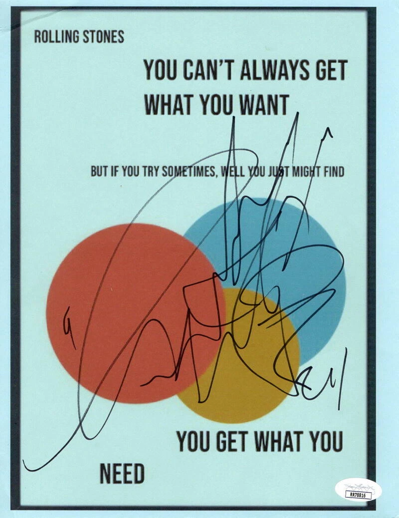 CHARLIE WATTS SIGNED AUTOGRAPH 8.5X11 PHOTO LYRIC SHEET - THE ROLLING STONES JSA