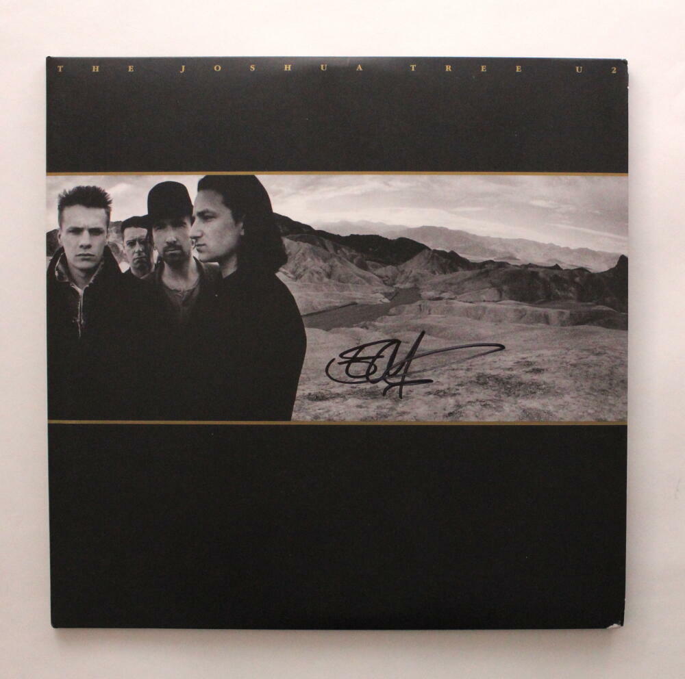 THE EDGE U2 SIGNED AUTOGRAPH ALBUM VINYL RECORD - THE JOSHUA TREE, W/ JSA ACOA