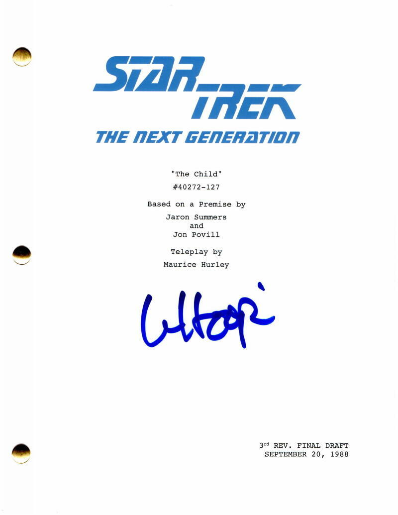 WHOOPI GOLDBERG SIGNED AUTOGRAPH STAR TREK THE NEXT GENERATION EPISODE SCRIPT COLLECTIBLE MEMORABILIA