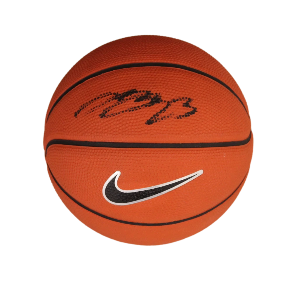 LEBRON JAMES SIGNED AUTOGRAPH MINI NIKE BASKETBALL BALL - KING JAMES W/ JSA LOA