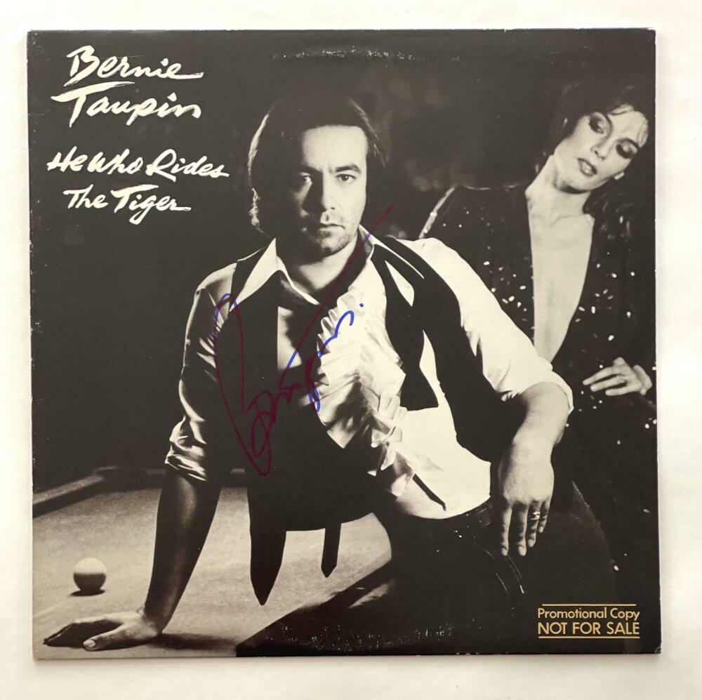 BERNIE TAUPIN SIGNED AUTOGRAPH VINYL RECORD - ELTON JOHN COLLABORATOR  RARE! JSA