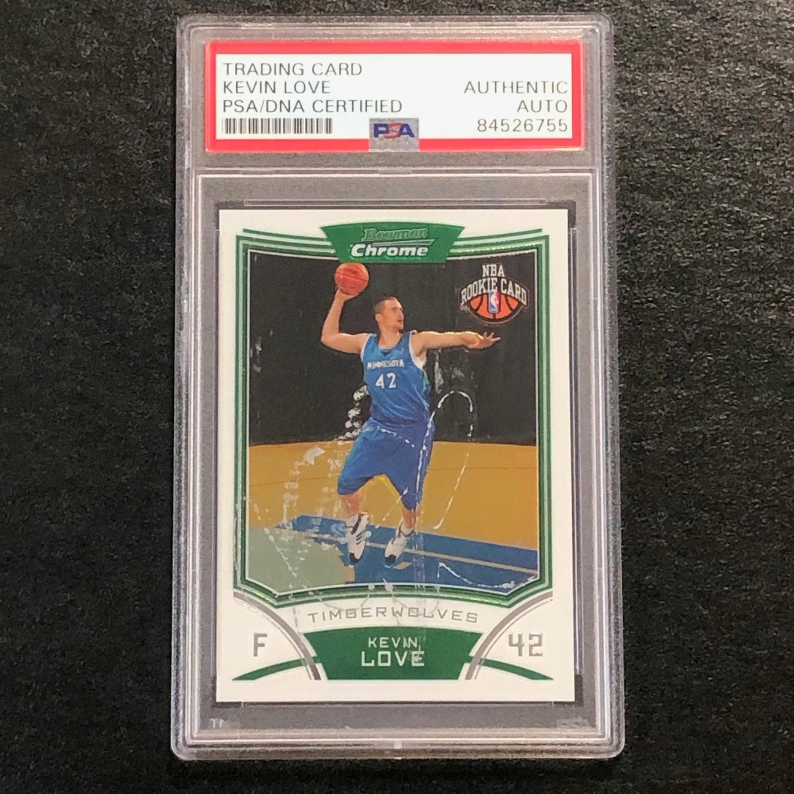 2008-09 Bowman Chrome #115 Kevin Love Signed Card AUTO PSA Slabbed RC Timberwolv