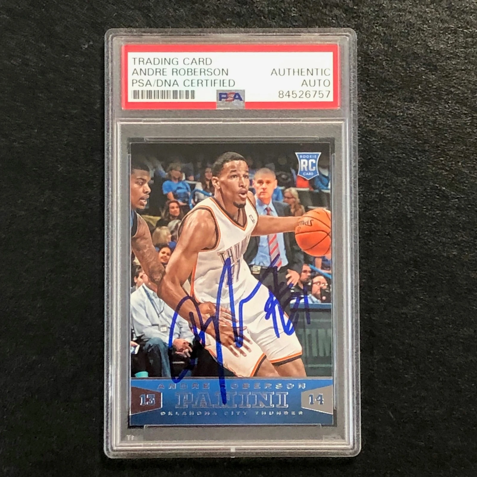 2013-14 Panini Basketball #166 Andre Roberson Signed Card AUTO PSA Slabbed RC Th