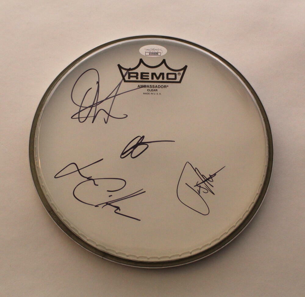WE CAME AS ROMANS BAND X4 SIGNED AUTOGRAPH 8″ DRUMHEAD – WCAR, COLD LIKE WAR JSA COLLECTIBLE MEMORABILIA