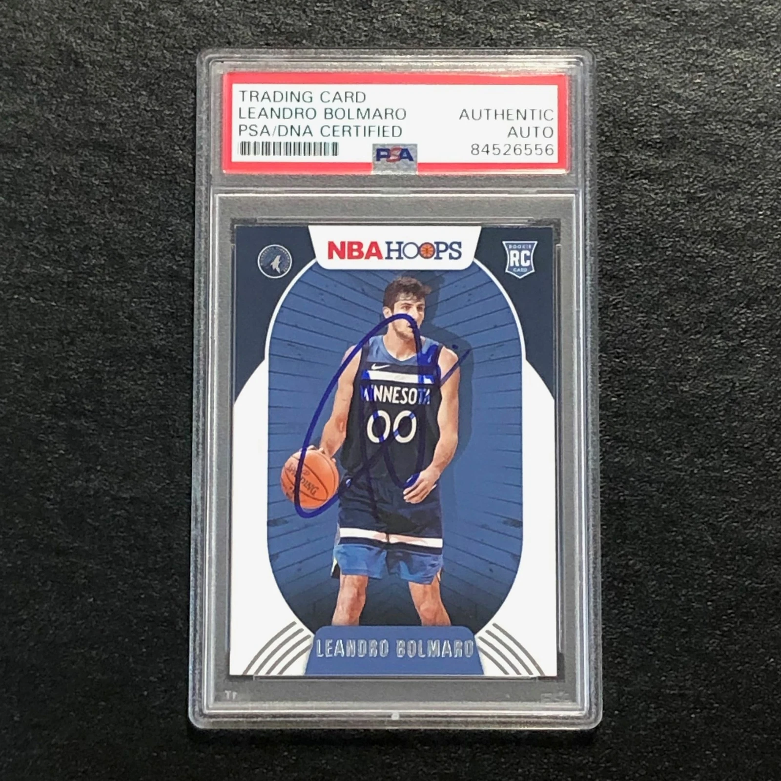 2020-21 NBA Hoops #247 Leandro Bolmaro Signed Card AUTO PSA/DNA Slabbed RC Timbe