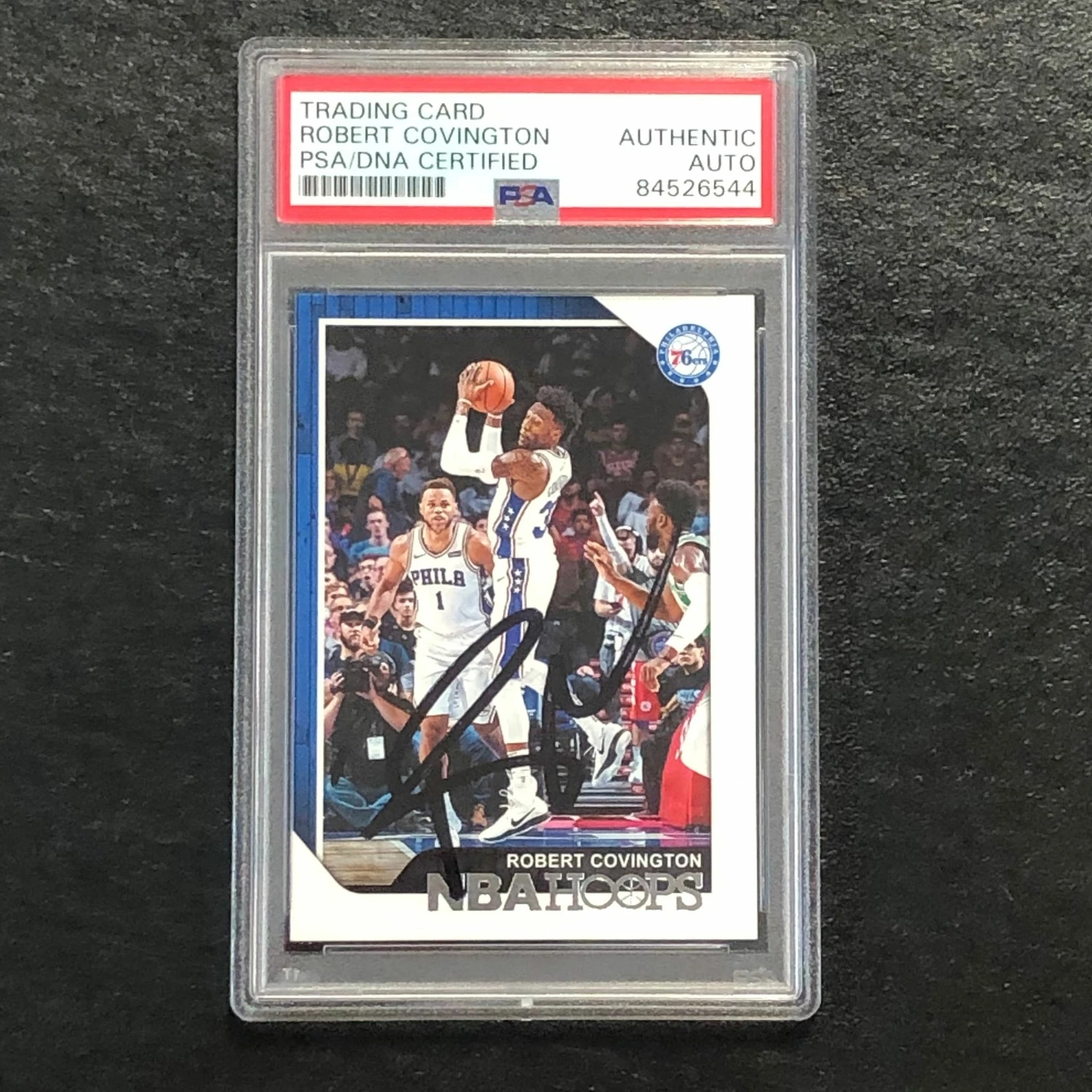 2018-19 NBA HOOPS #206 ROBERT COVINGTON SIGNED CARD AUTO PSA SLABBED 76ERS COLLECTIBLE MEMORABILIA