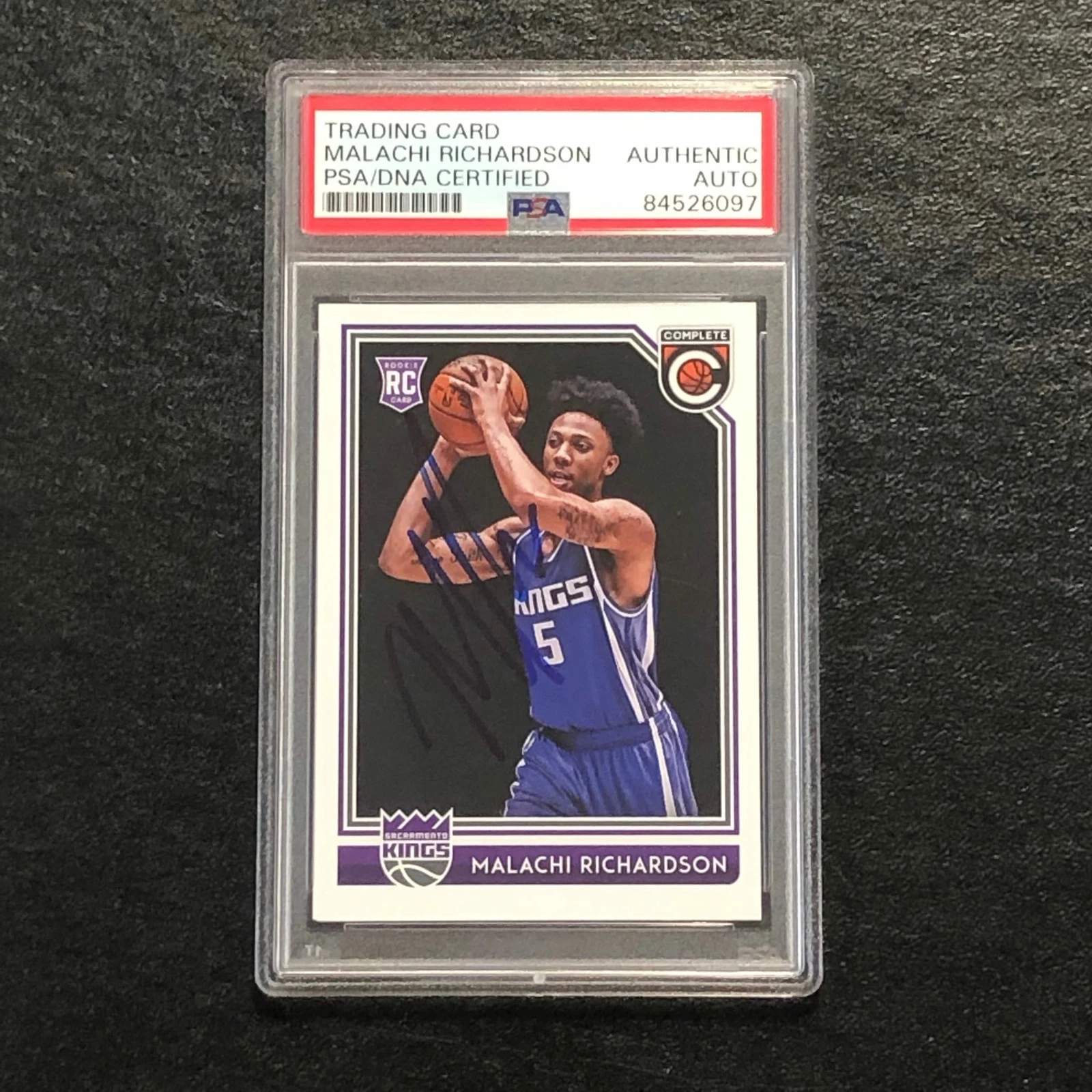 2016-17 Panini Complete #156 Malachi Richardson Signed Card AUTO PSA Slabbed RC