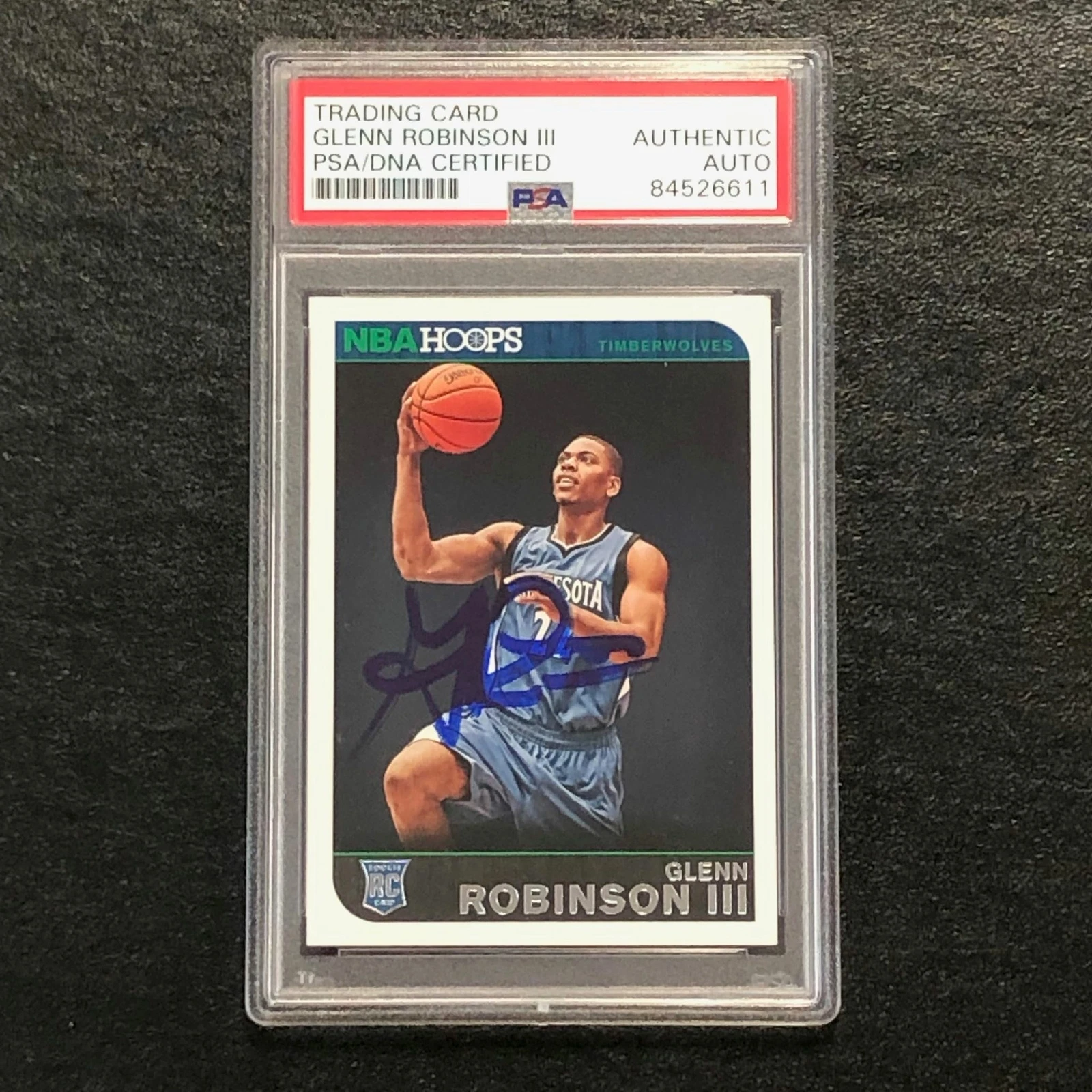 2014-15 NBA Hoops #294 Glenn Robinson III Signed Card AUTO PSA Slabbed RC Minnes