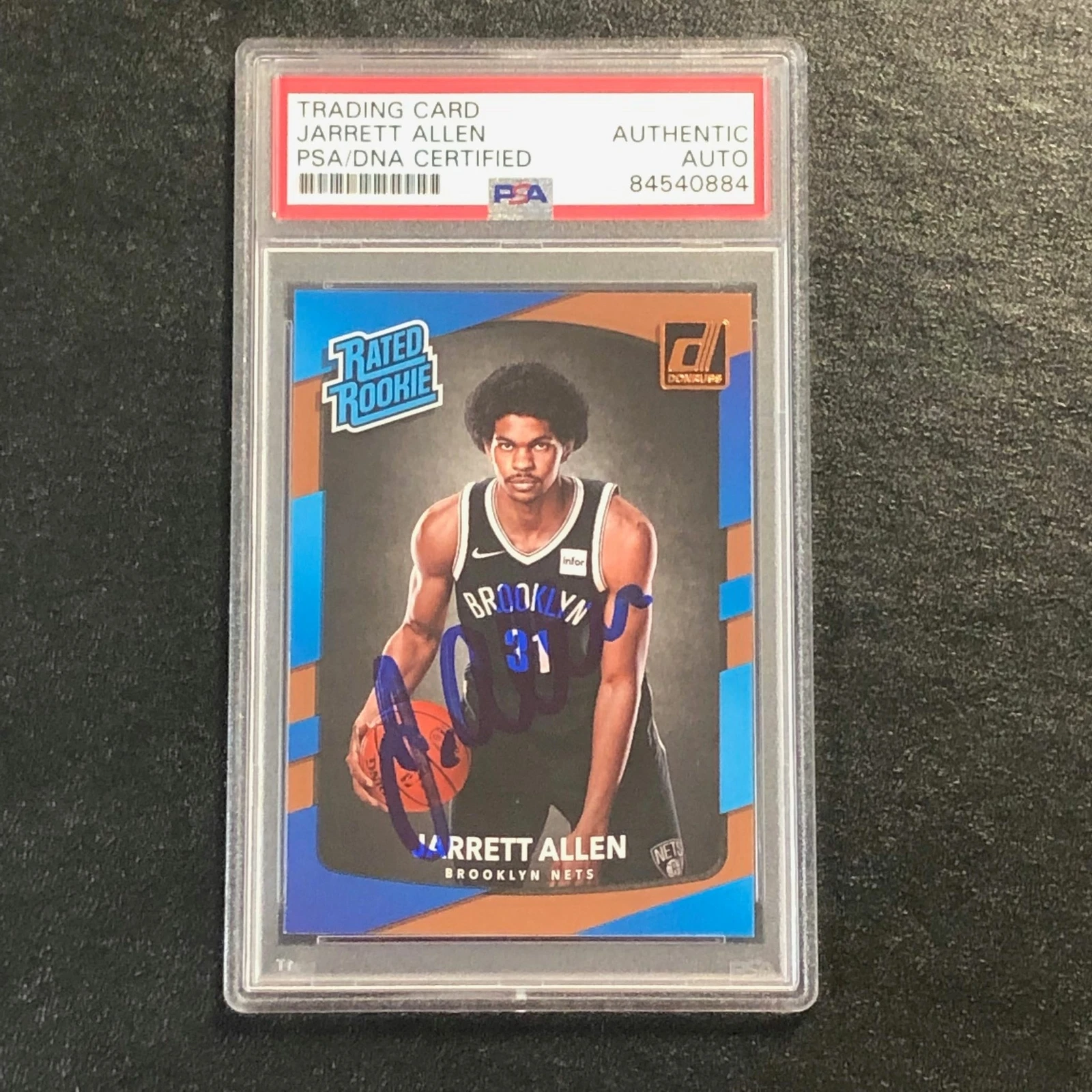2017 Donruss Rated Rookie # 179 Jarrett Allen Signed Card AUTO PSA Slabbed RC Ne