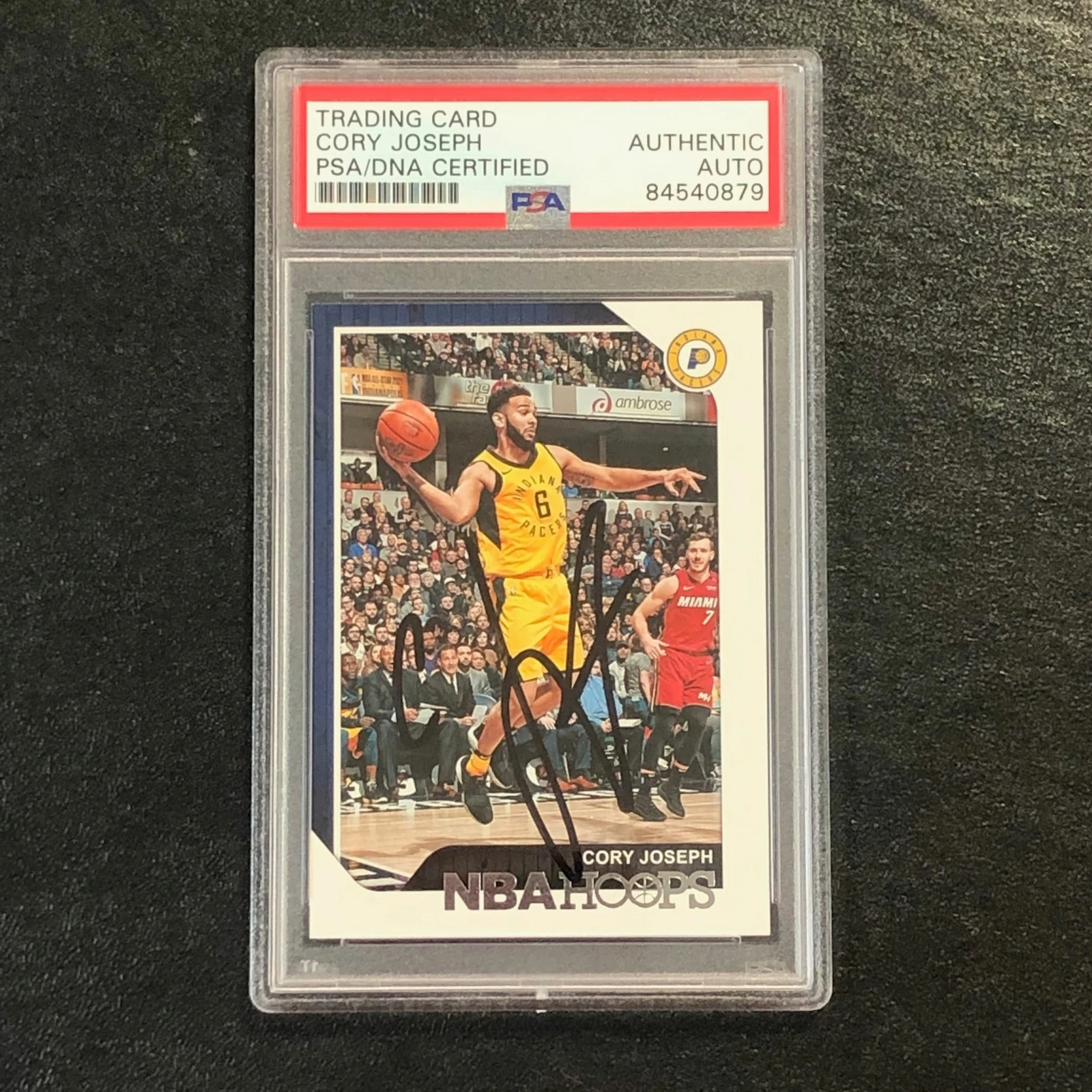 2018-19 NBA HOOPS #222 CORY JOSEPH SIGNED CARD AUTO PSA SLABBED PACERS COLLECTIBLE MEMORABILIA