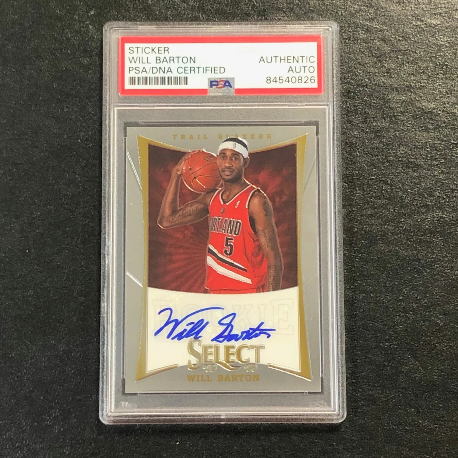 2012-13 Panini Select #222 Will Barton signed Auto Card PSA/DNA Slabbed Trail Bl