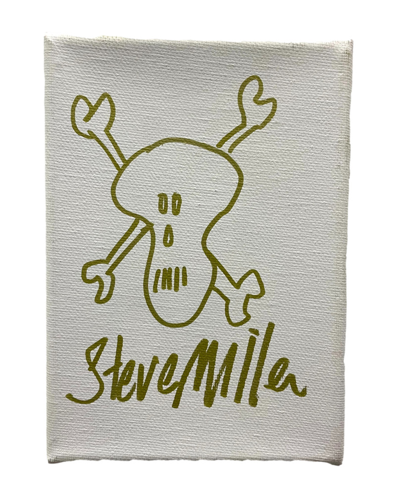 STEVE MILLER SIGNED AUTOGRAPH 5x7 STRETCHED CANVAS WITH ORIGINAL ART SKETCH BAS