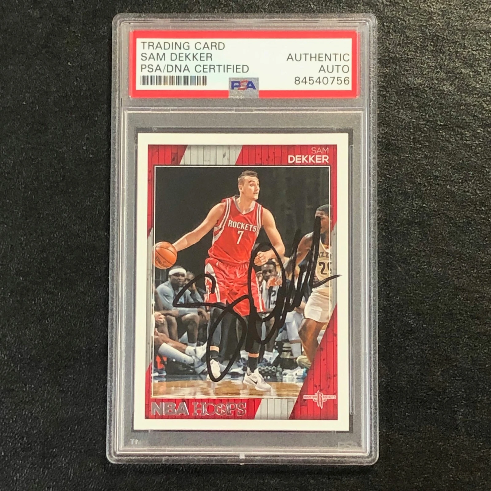 2016-17 NBA Hoops #118 Sam Dekker Signed Card AUTO PSA Slabbed Rockets