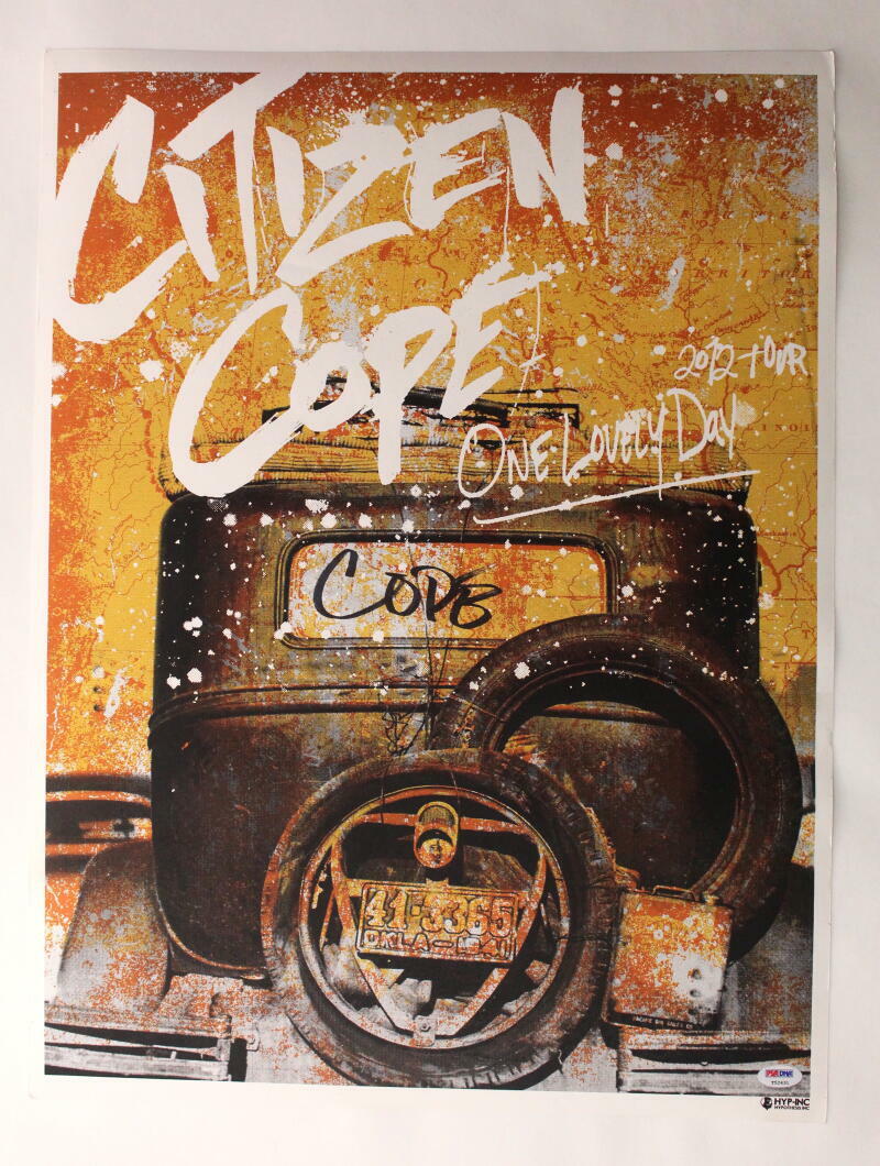 CITIZEN COPE SIGNED AUTOGRAPH 18X24 CONCERT TOUR POSTER ONE LOVELY DAY 2012 PSA