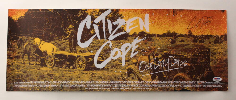 CITIZEN COPE SIGNED AUTOGRAPH 9X24 CONCERT TOUR POSTER ONE LOVELY DAY 2012 PSA