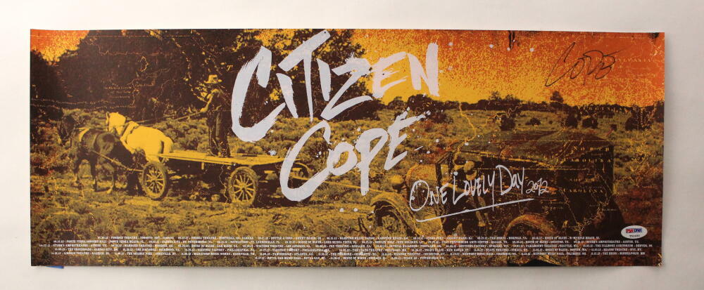 CITIZEN COPE SIGNED AUTOGRAPH 9X24 CONCERT TOUR POSTER ONE LOVELY DAY 2012 - PSA