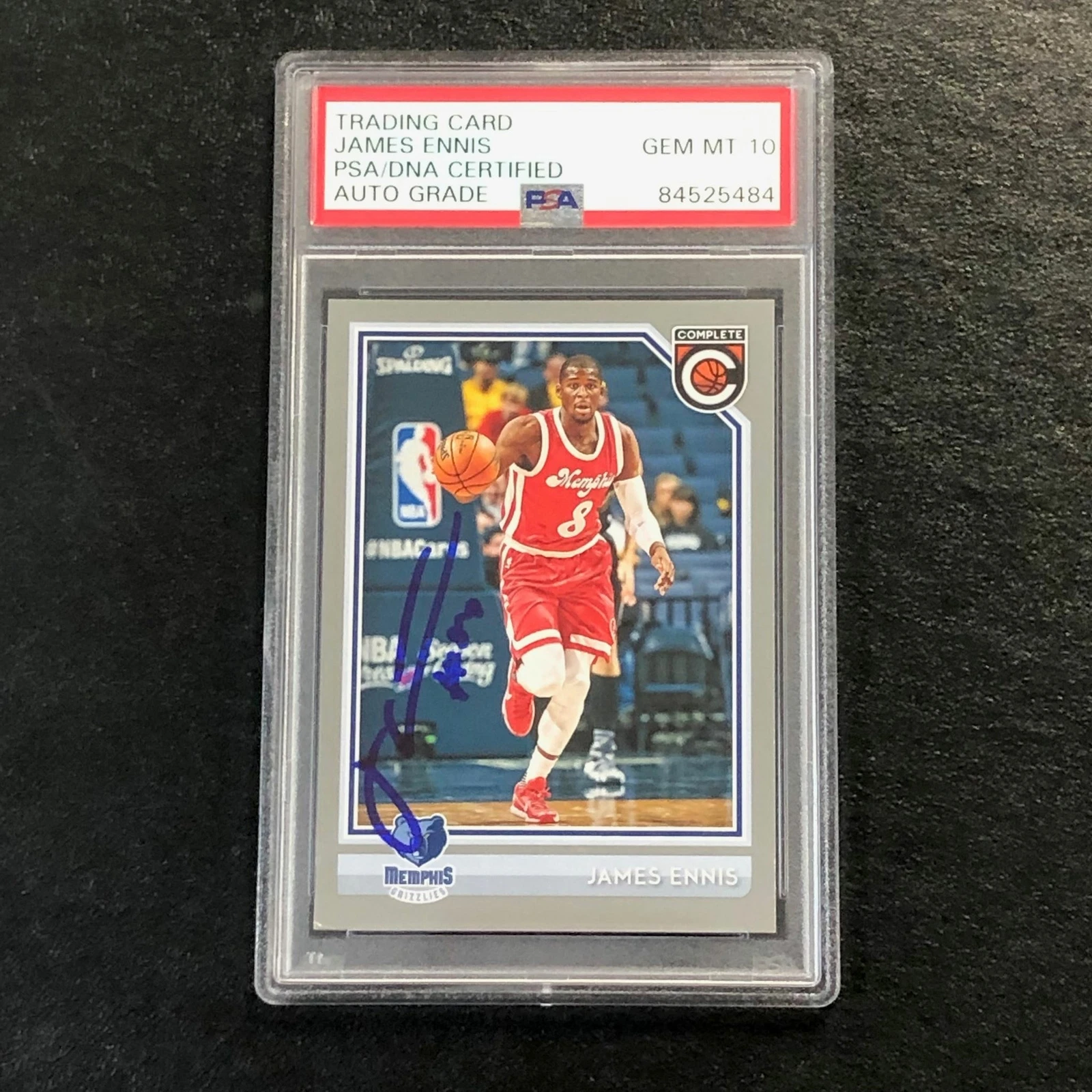 2016-17 Panini Complete #86 JAMES ENNIS Signed Card AUTO 10 PSA Slabbed Grizzlie