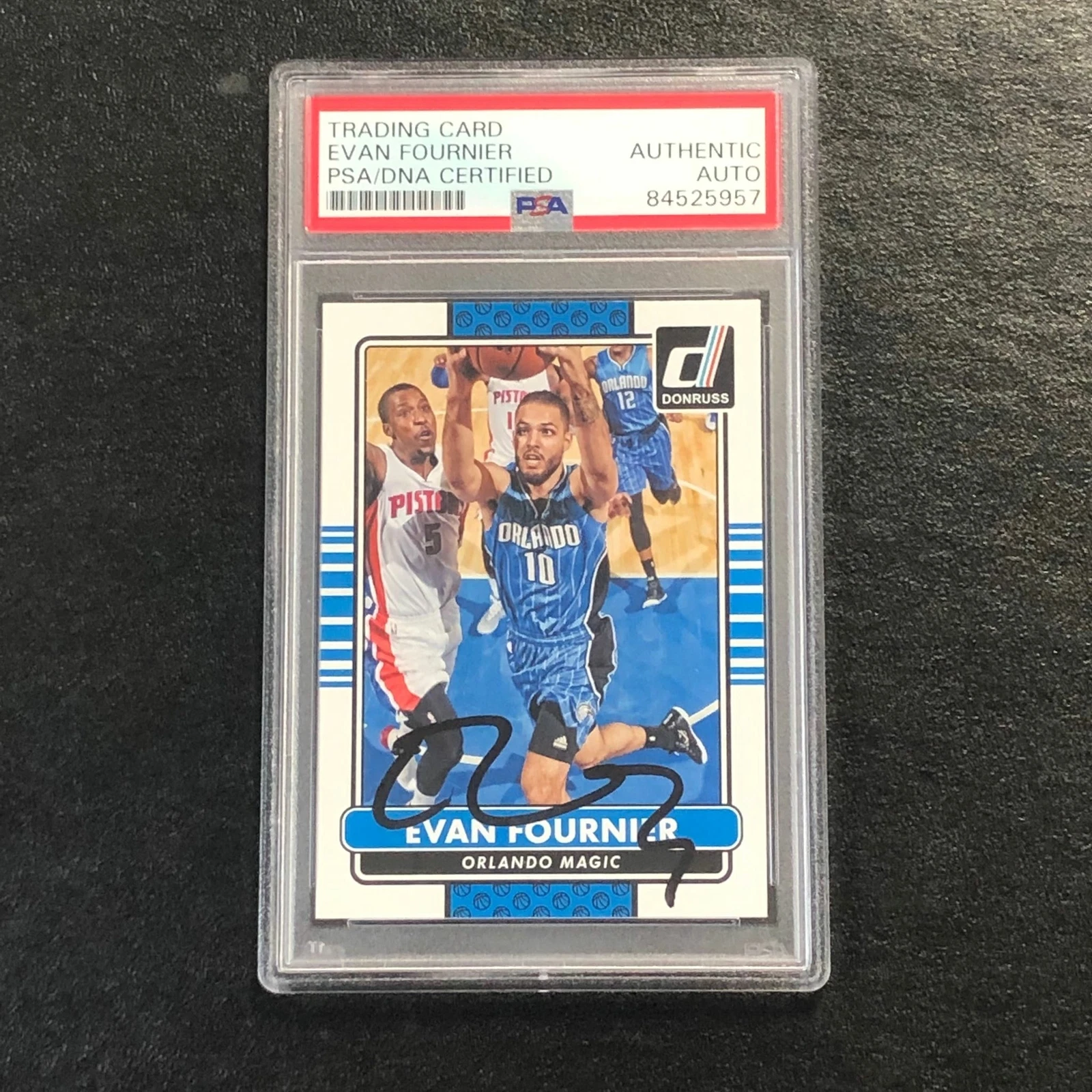 2014-15 Panini Donruss #188 Evan Fournier Signed Card AUTO PSA Slabbed Magic