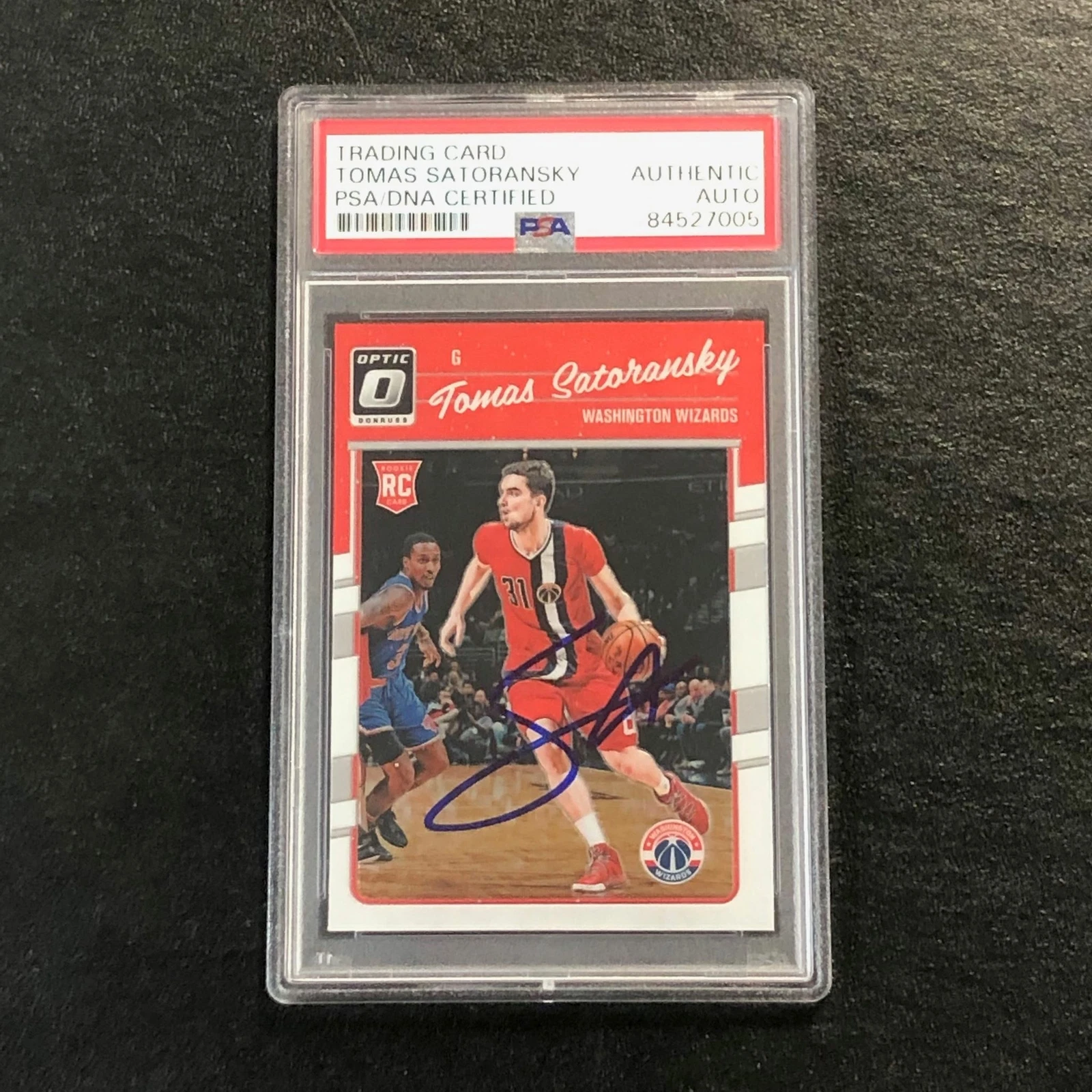 2016-17 Donruss Optic #190 Tomas Satoransky Signed Card AUTO PSA Slabbed RC Wiza