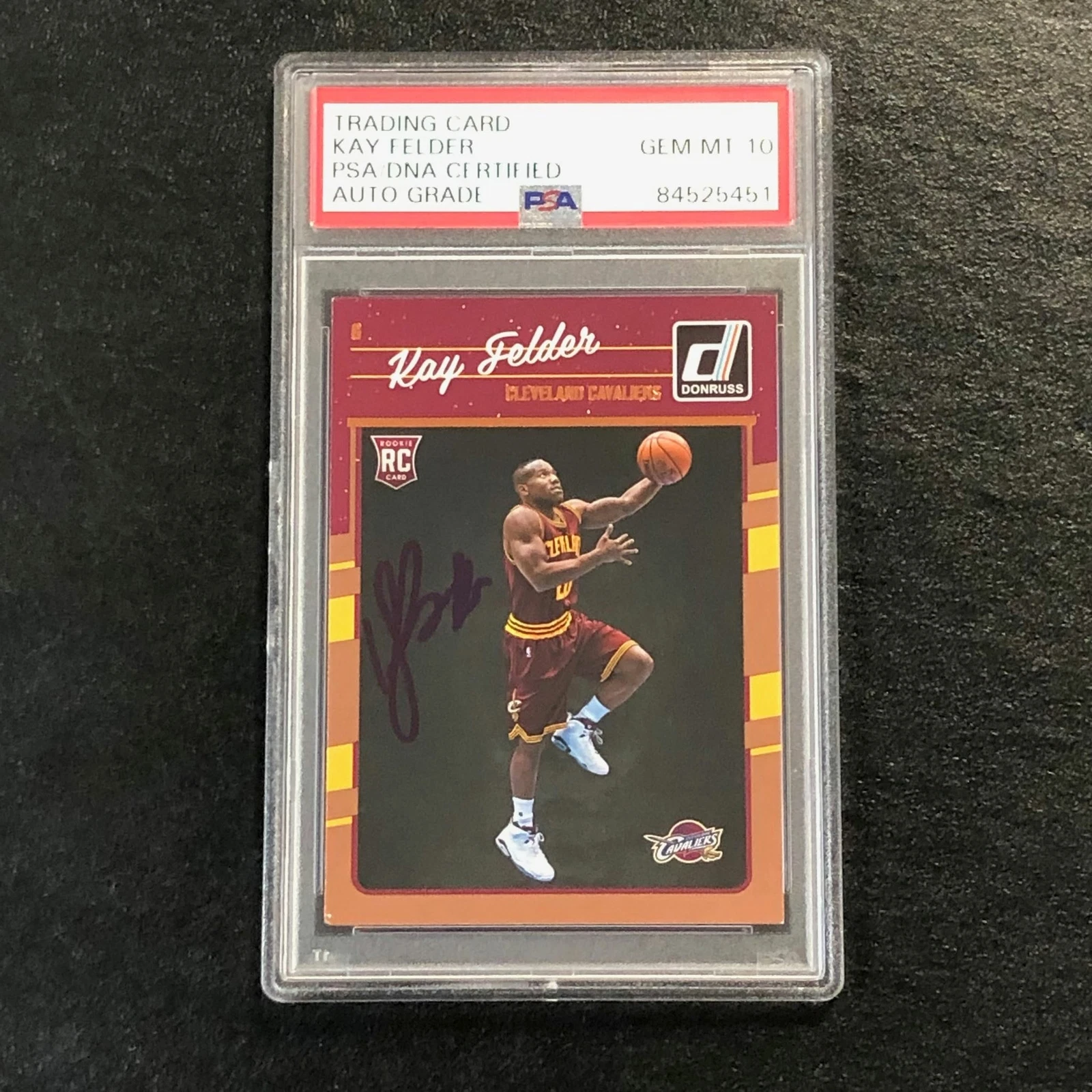 2016-17 Panini Donruss #192 Kay Felder Signed Card AUTO 10 PSA Slabbed RC Cavali