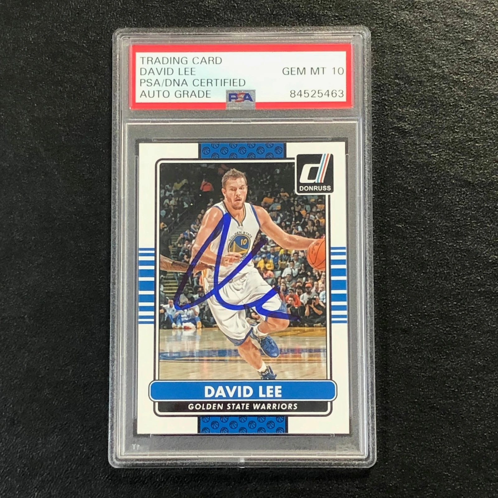 2014-15 Panini Donruss #147 David Lee Signed Relic Card AUTO 10 PSA Slabbed Warr