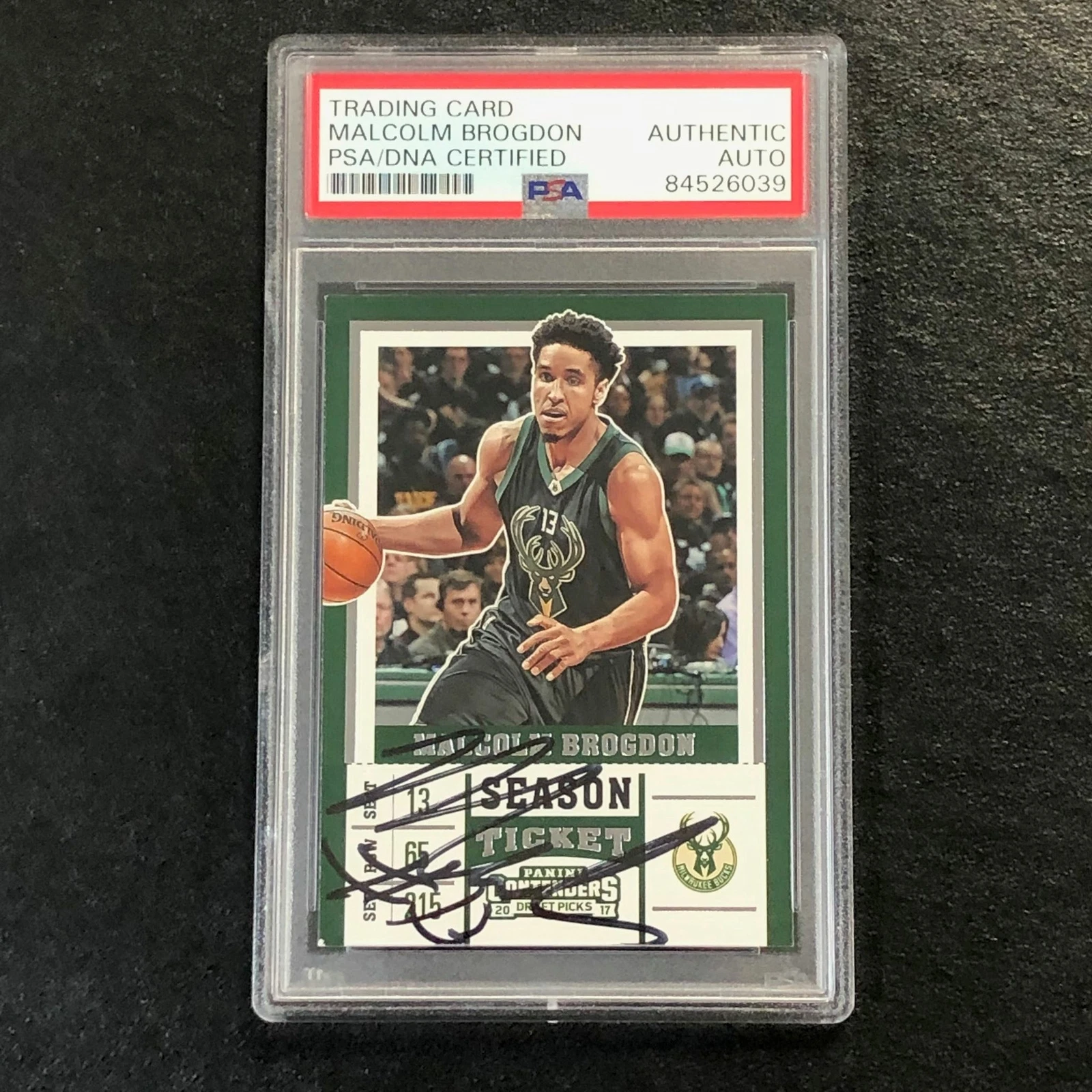 2017-18 Contenders Draft Picks #38  Malcolm Brogdon Signed Card AUTO PSA/DNA Sla