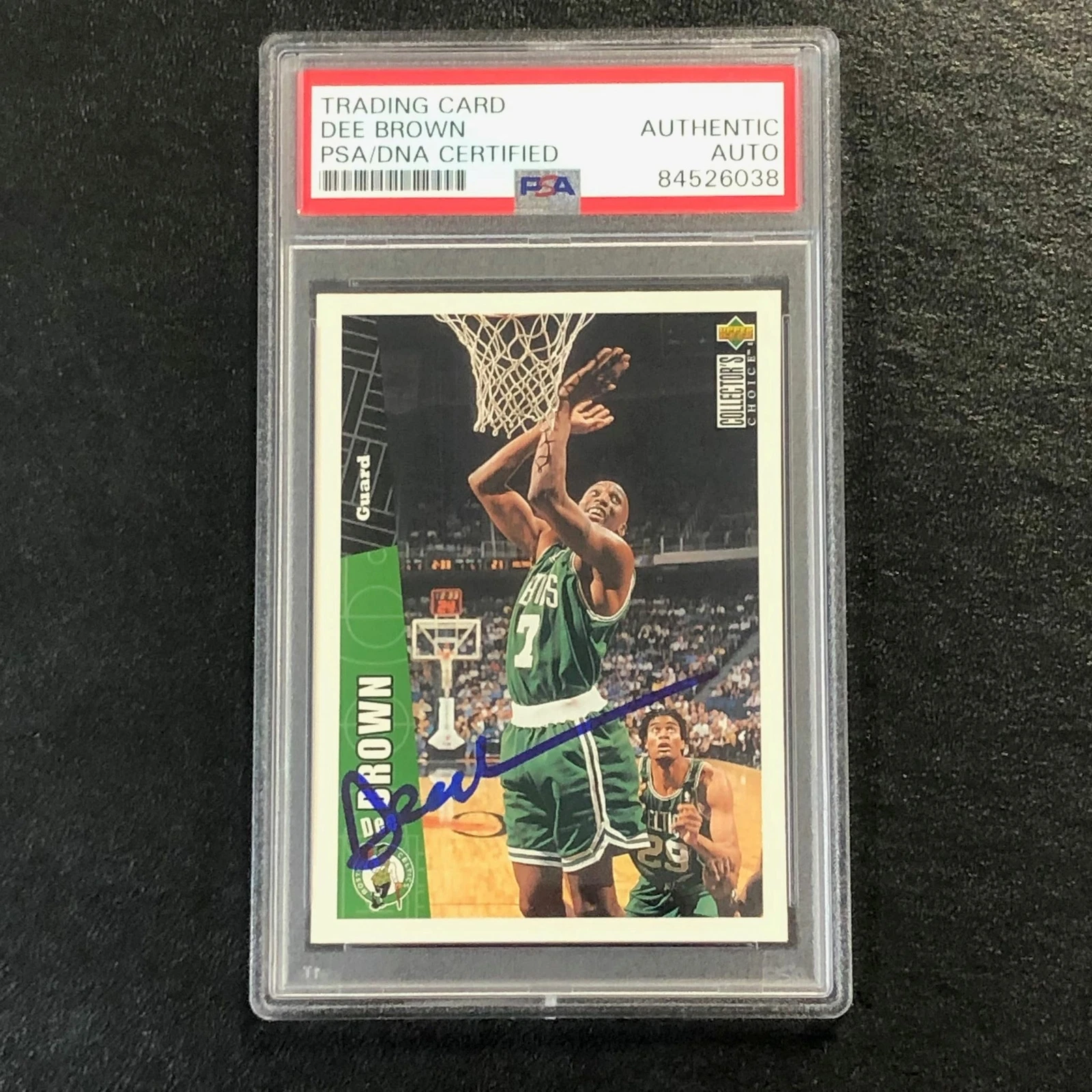 1996-97 Upper Deck Collector's Choice #206 Dee Brown Signed Card AUTO PSA Slabbe