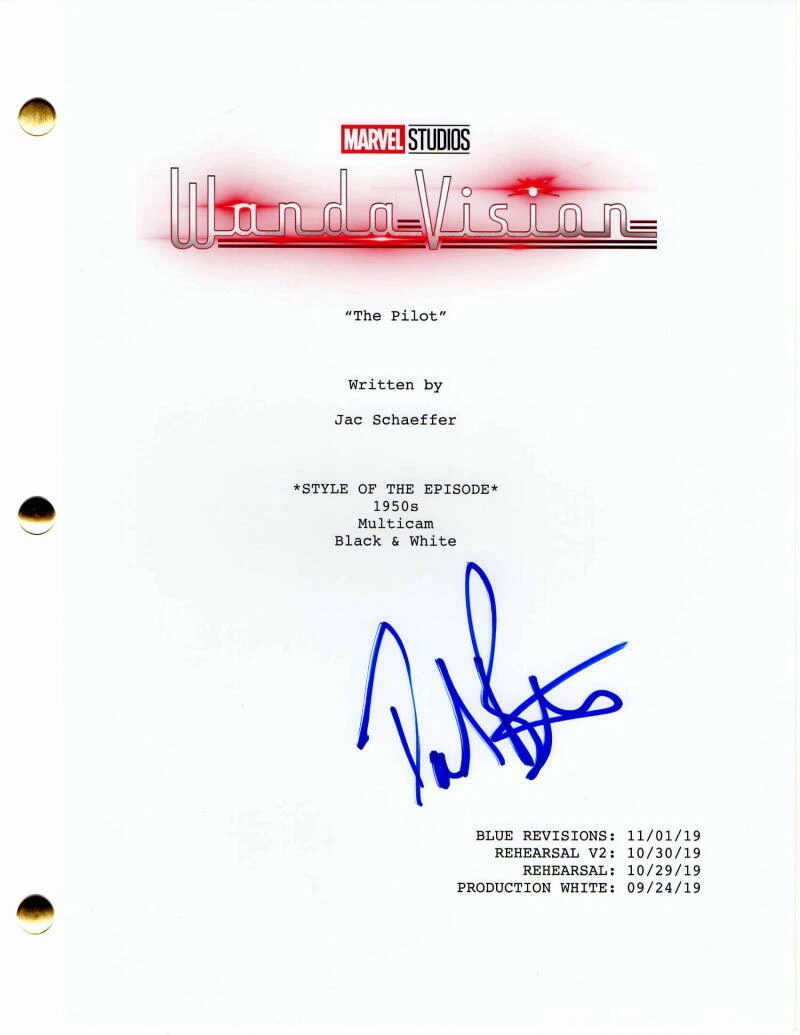 PAUL BETTANY SIGNED AUTOGRAPH WANDAVISION FULL PILOT SCRIPT - VISION AVENGERS