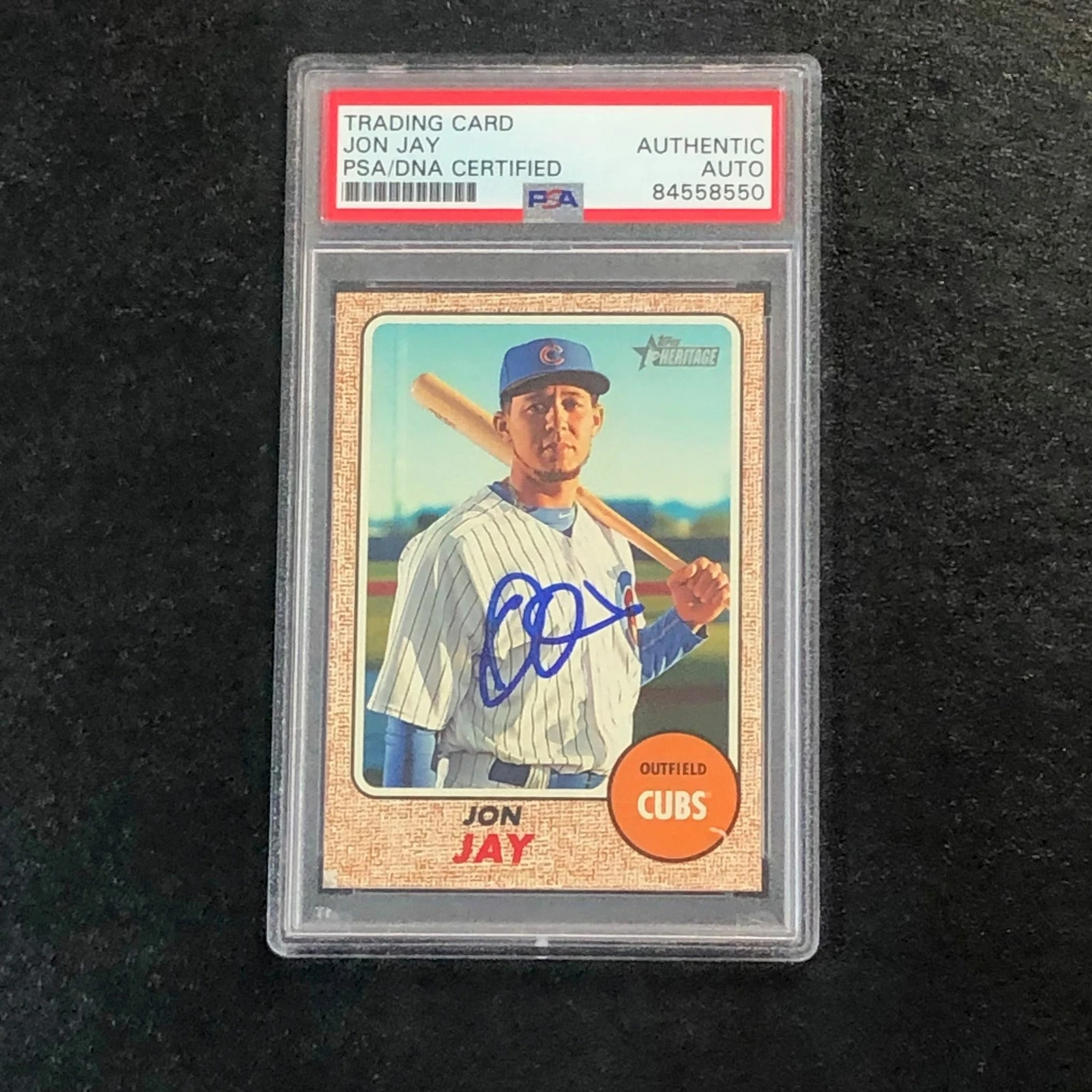 2017 Topps Heritage High Number #653 Jon Jay Signed Card PSA Slabbed Auto Cubs