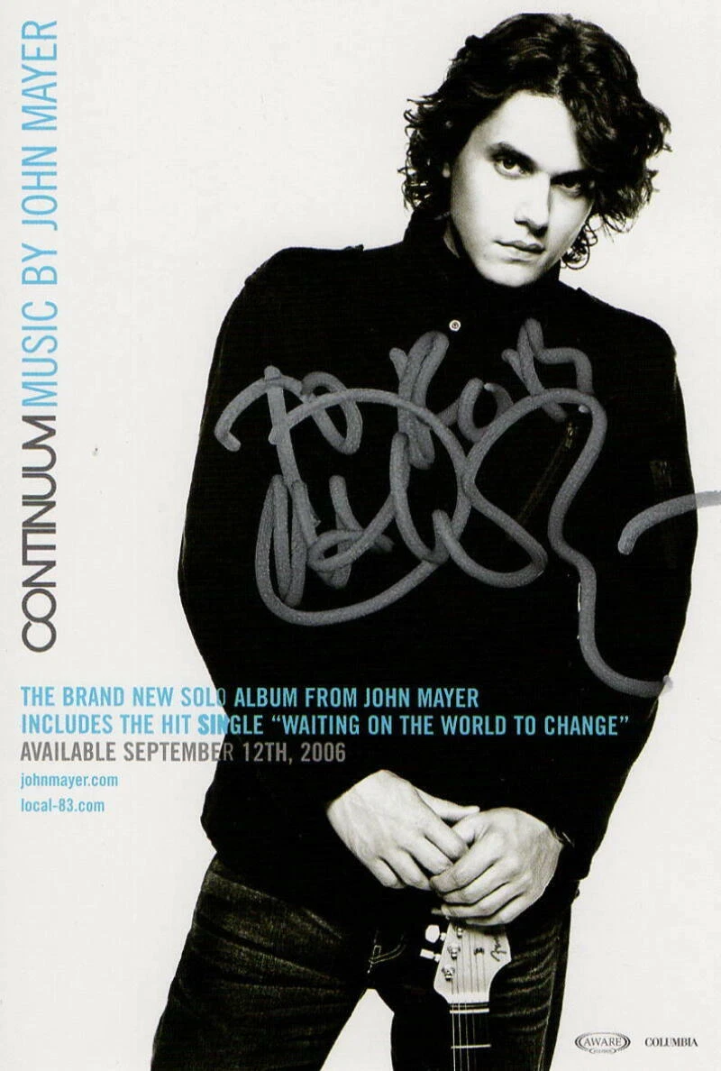 JOHN MAYER SIGNED AUTOGRAPH 4X6 PHOTO - ROOM FOR SQUARES, CONTINUUM, RARE! JSA