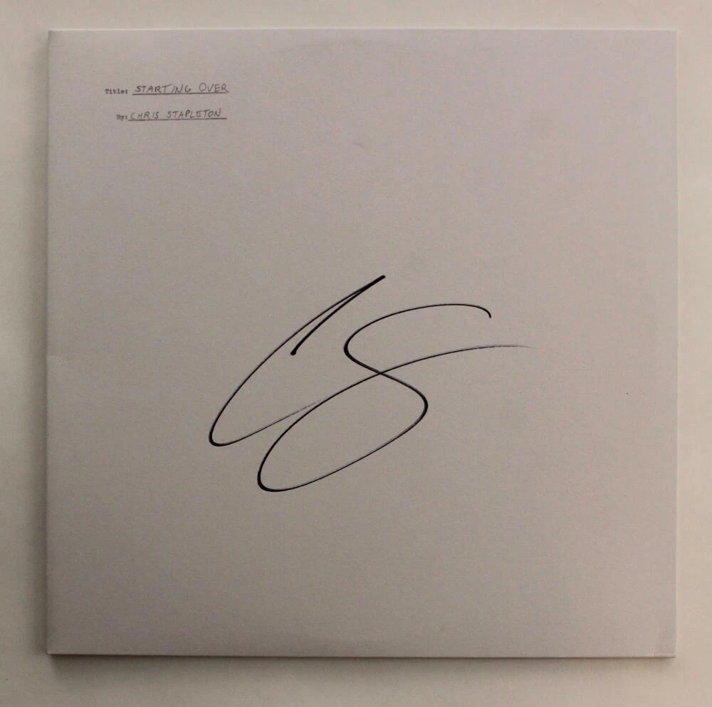 CHRIS STAPLETON SIGNED AUTOGRAPH ALBUM VINYL RECORD - STARTING OVER w/ JSA COA