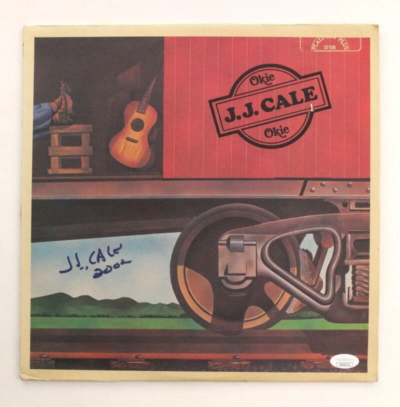 JJ CALE SIGNED AUTOGRAPH ALBUM VINYL RECORD - OKIE OKIE, VERY RARE! W/ JSA COA