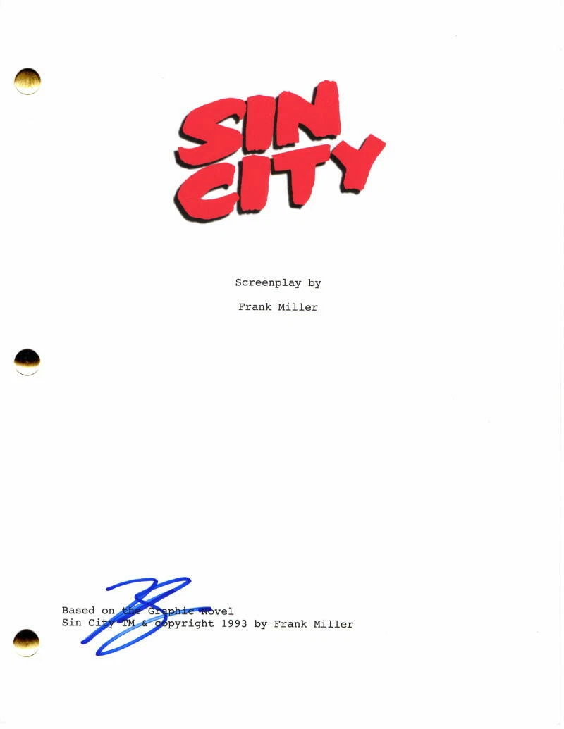 NICK STAHL SIGNED AUTOGRAPH FRANK MILLER SIN CITY FULL MOVIE SCRIPT ...