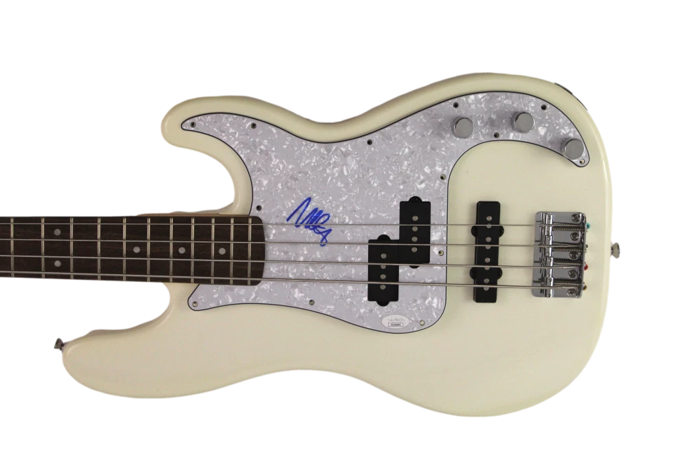 NATE MENDEL SIGNED AUTOGRAPH FENDER ELECTRIC BASS GUITAR FOO FIGHTERS JSA COA