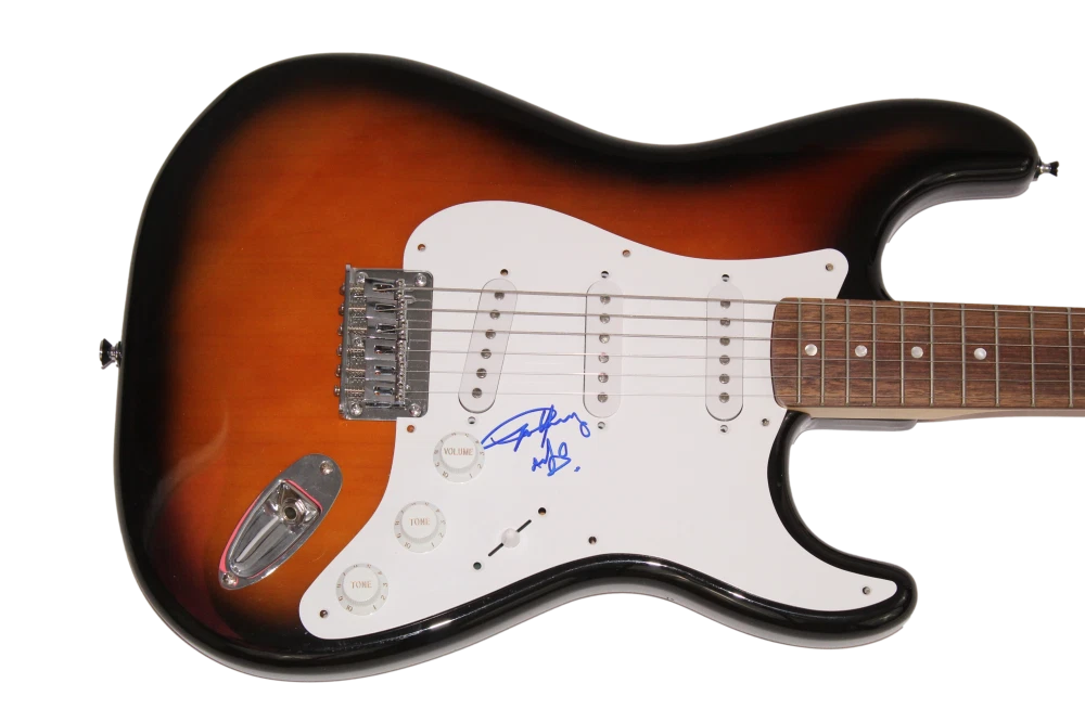 ANGUS YOUNG SIGNED AUTOGRAPH FULL SIZE FENDER ELECTRIC GUITAR - AC/DC ACDC JSA