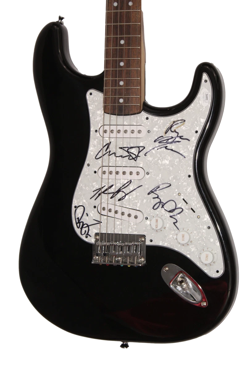 BAND OF HORSES (X5) SIGNED AUTOGRAPH FULL SIZE BLACK FENDER ELECTRIC GUITAR JSA