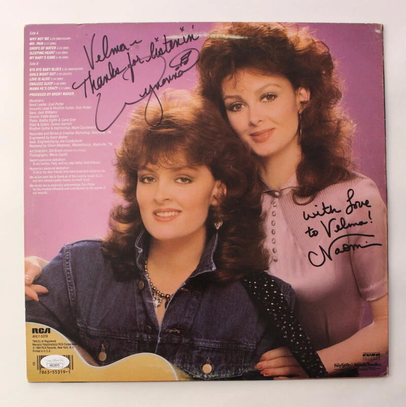 NAOMI JUDD & WYNONNA JUDD SIGNED AUTOGRAPH ALBUM VINYL THE JUDDS WHY NOT ME JSA