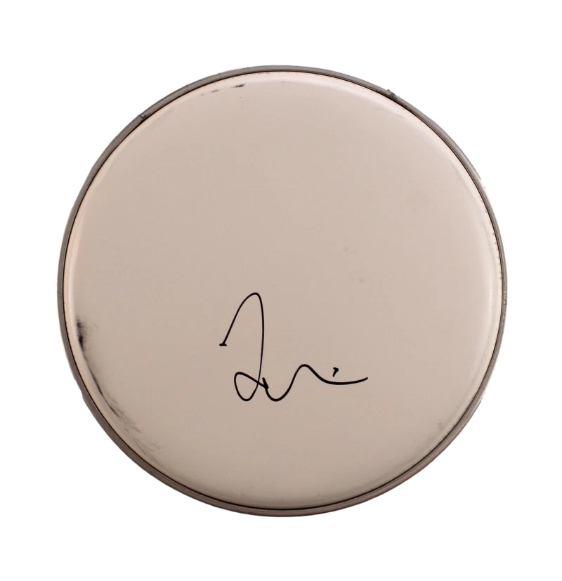 TAYLOR HAWKINS SIGNED AUTOGRAPH 10″ DRUMHEAD FOO FIGHTERS ICON RARE! W/ JSA COA COLLECTIBLE MEMORABILIA